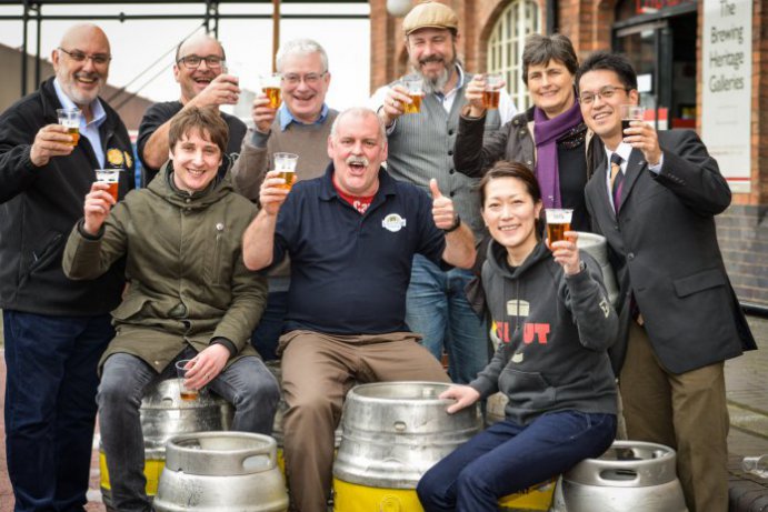 Caption to attached image: chair of judges Bill Taylor (far left) with medal winners. Top row (l-r) David Nicholls, Moa Brewing Company; Brian Yorston, Daniel Thwaites; Oliver Wesseloh, Kreativ Brewery; Sara Barton, Brewster’s Brewing Co; Hiroshi Yamashita, Asahi Breweries. Front row: Oliver Fozard, Roosters Brewery ; Paul Hurley, Liberation Brewery; Kaori Oshita, Minoh Beer SPC/11.3.17
